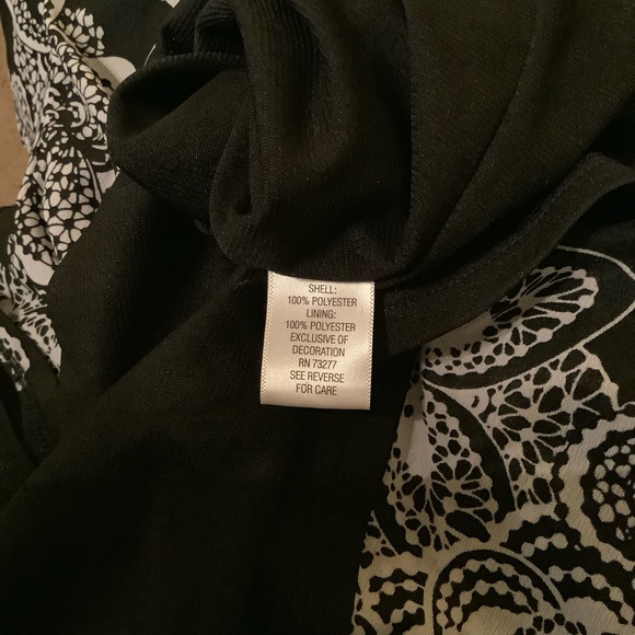 Elle Black and White SS Belted Dress OX - Picture 5 of 5